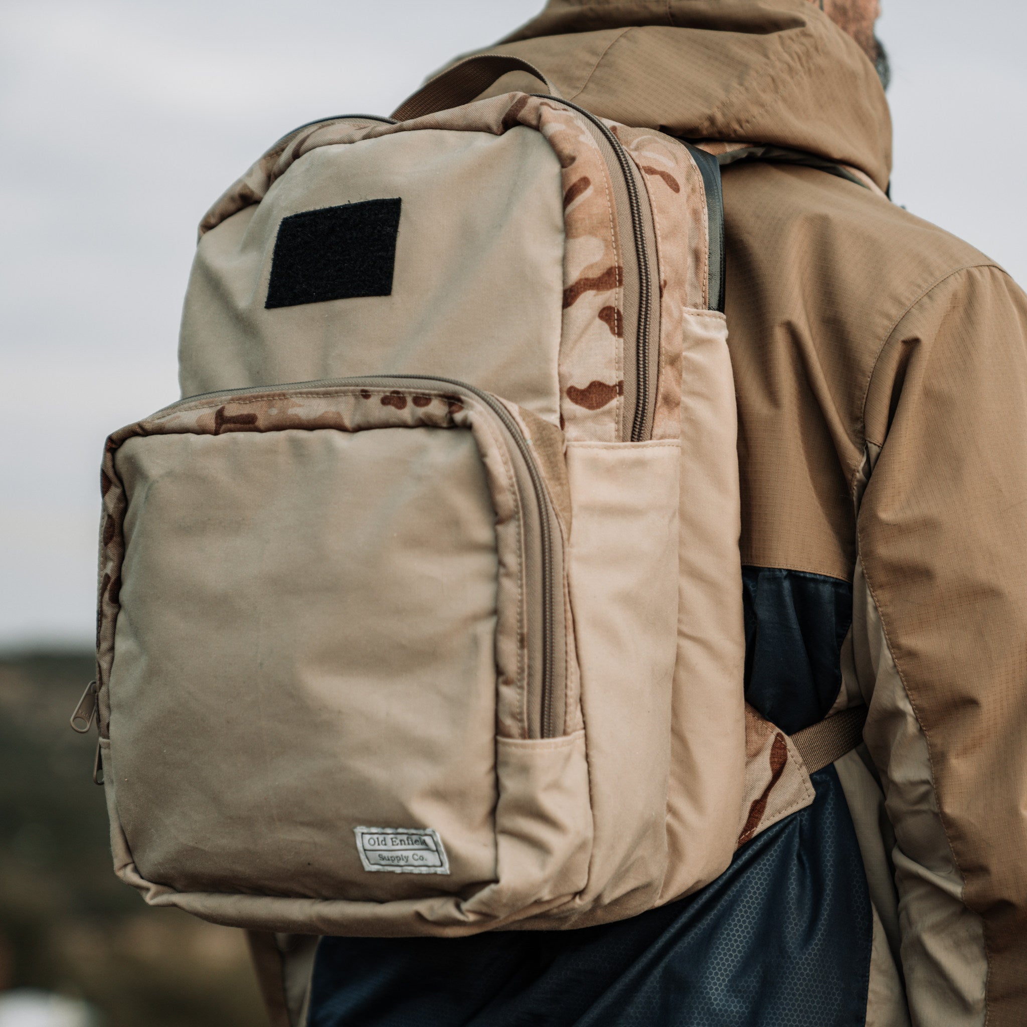 Old Enfield Supply Camo Everyday Carry Backpack, Laptop Backpack, Vintage Military Rucksack, Arid Multicam Camo Garrison Backpack. Arid Multicam Backpack. Camo Backpack.