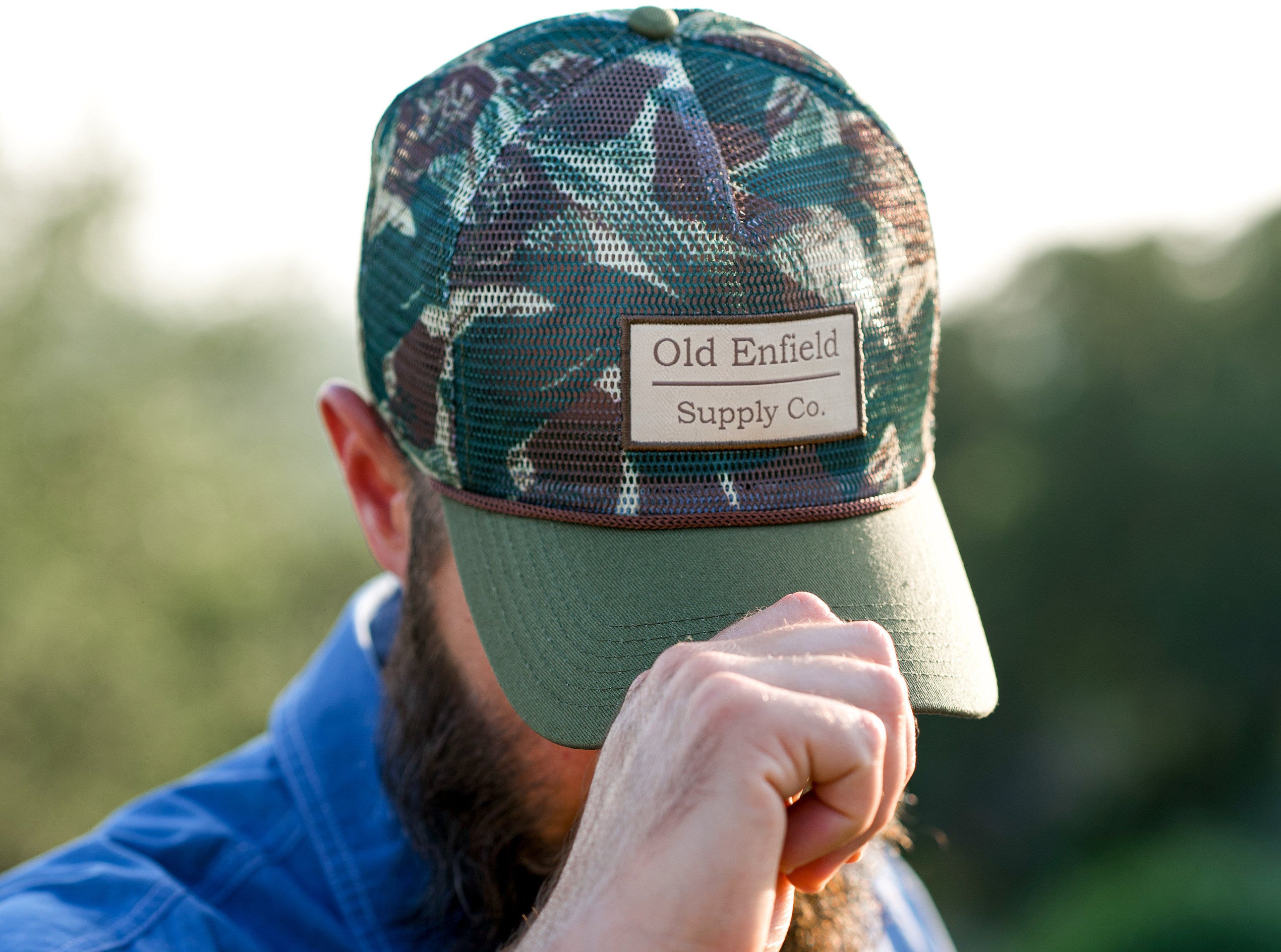 Brushstroke Camo Mesh Snapback | Tan Patch