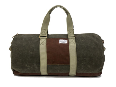 Old Enfield 48-Hour Duffel Bag, water-resistant, wax canvas duffel bag, Duffle Bags, tan, olive, slate, black, brass zippers, vintage, military style luggage