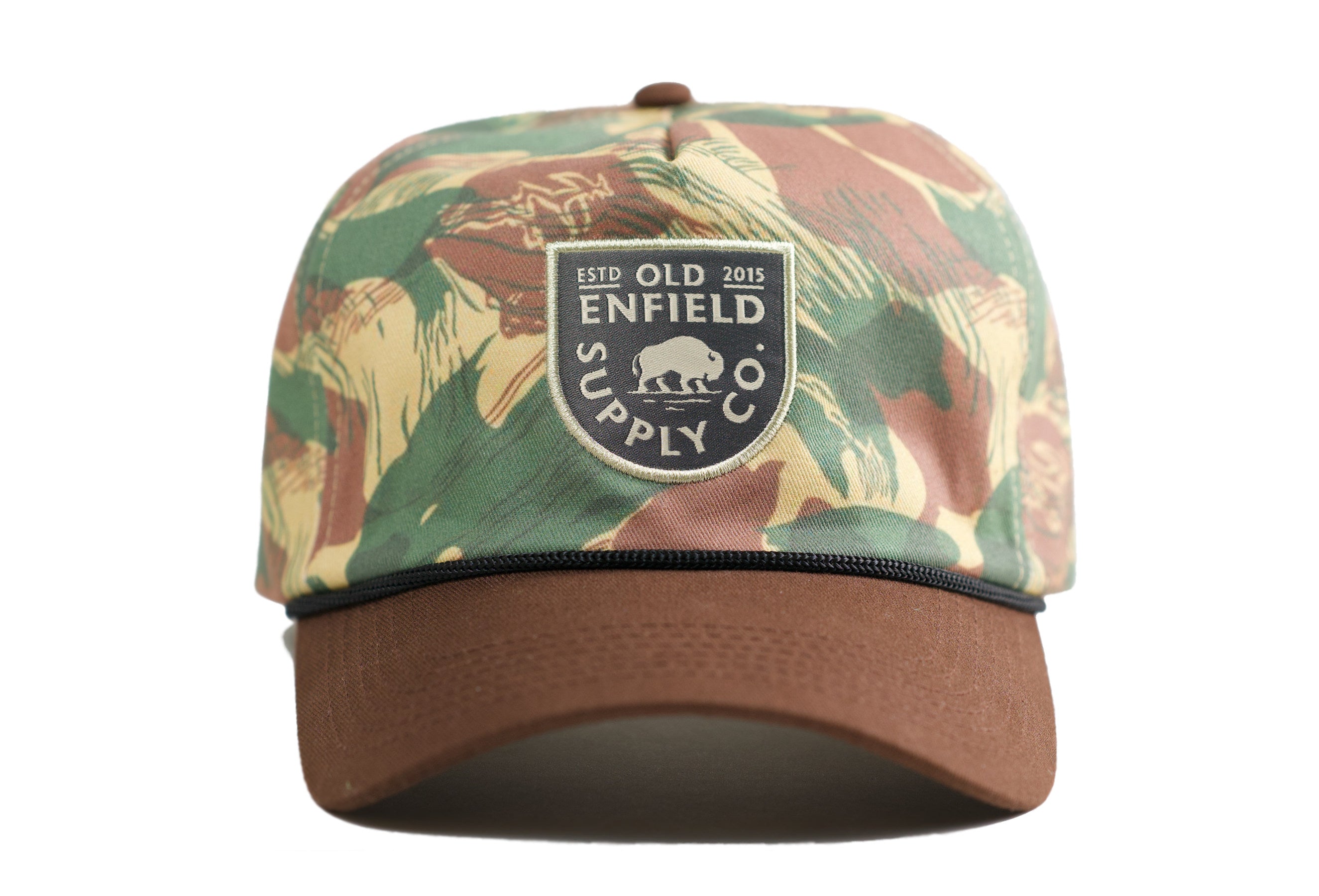 Buffalo Patch Strapback Vintage Camo Rope Hat, Trucker Hat - Old