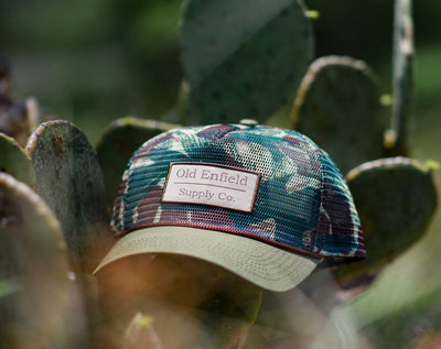 Brushstroke Camo Mesh Snapback | Tan Patch