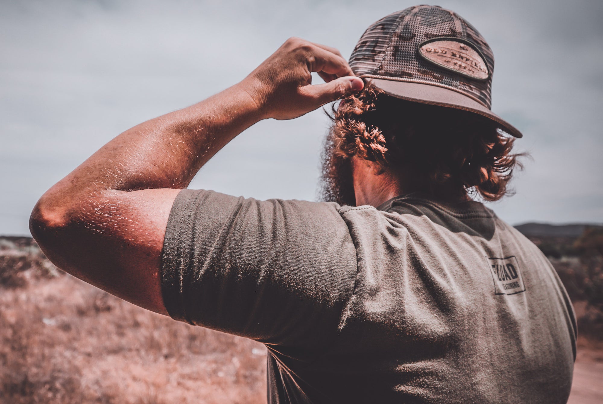 Tan Camo Mesh Hat  Mens Vintage Camo Trucker Hat - Old Enfield Supply