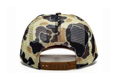 Vintage Camo Mesh Snapback | Tan Patch